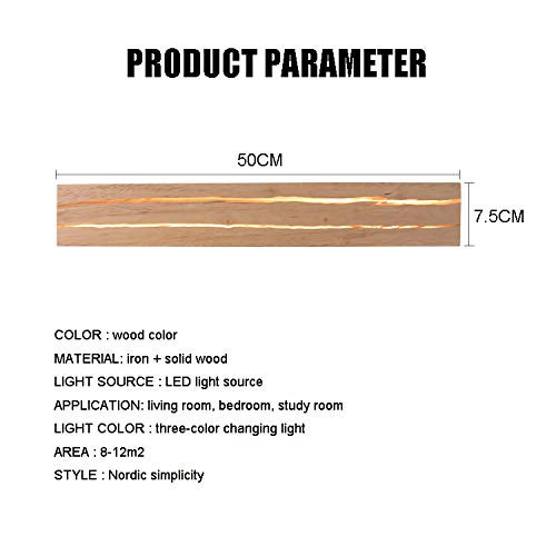 Lámparas de pared de madera de 50cm con acabado moderno y LED 8