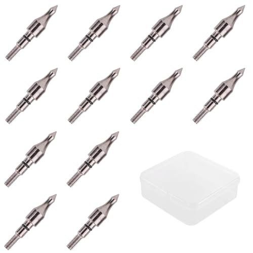 KURUGEILI 12 pcs 100 Grain Archery Arrow Field Points Screw