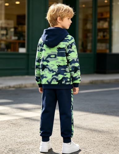 Image of Boys Clothes Fall Winter Outfits Camouflage Long Sleeve Hoodie and Pants 2PC Kids Clothes Boys for 5-14 Years