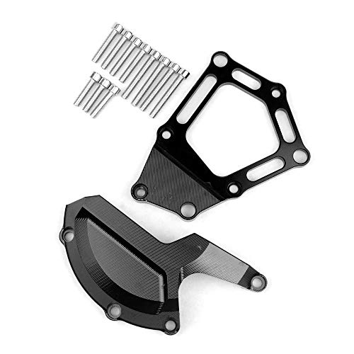 Motor-Acc CNC Aluminium Motorschutz Stator Abdeckung Schutz Kompatibel mit BMW S1000RR S1000XR S1000R HP4 (Schwarz)