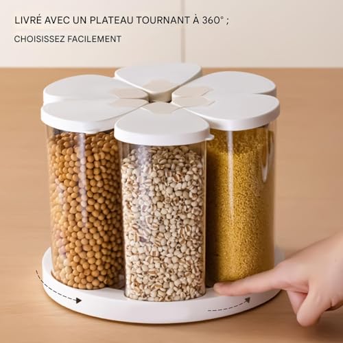 Distributeur alimentaire rotatif avec doseur précis à 6 compartiments - 4