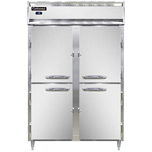 Continental Refrigerator DL2FS-SA-HD Designer Line Two Section Reach In Freezer, Shallow Depth, Stainless Exterior & Half-Height Doors