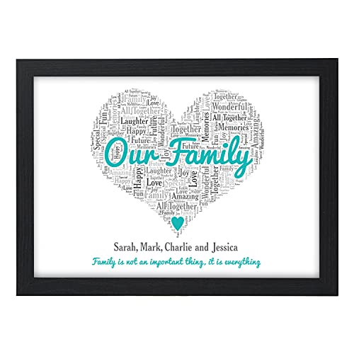 Our Family Personalised Family is Everything Quote Gifts Christmas Birthday Mum Dad Parents Present - A5, A4, A3 Prints and Frames
