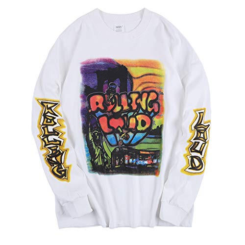 NAGRI ASAP Playboi Carti Sweatshirt Rolling Loud Hip Hop Men's Heavyweight Long Sleeve Graphic Print Shirts White