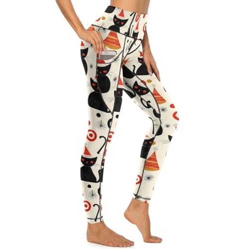 Legging de yoga chat de Noël : le pantalon taille haute confortable pour cocooning et sport