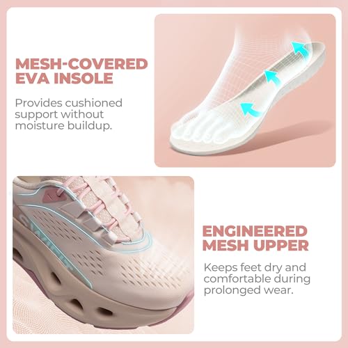 ALLSWIFIT Women's Slip On Cushioned Walking Fashion Sneaker,Light Pink,8 - image 8