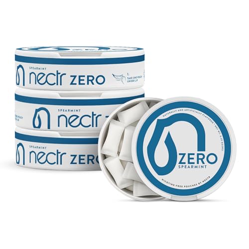 Image of Nectr Energy Zero Pouches - No Caffeine, No Sugar, Zero Calories, Mini Pouches for Oral Fixation and Stress Relief - 4 Pucks of 20 - Spearmint Flavor