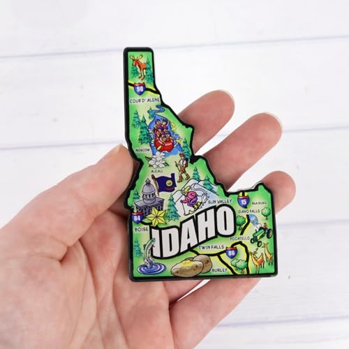 Imán acrílico decorativo mapa Idaho 3.75 x 2.5 pulgadas miniatura 3