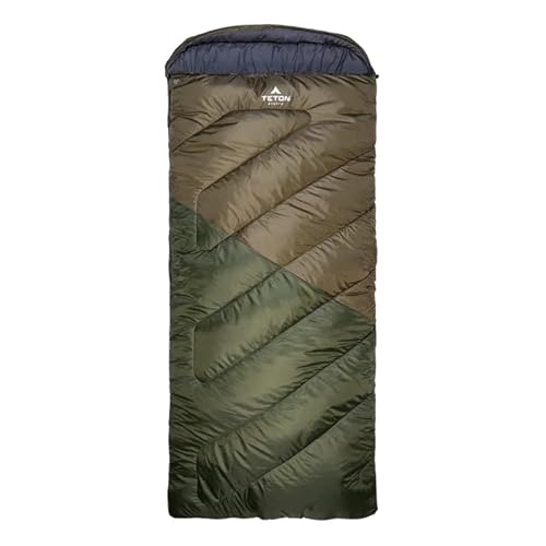 Teton Celsius XXL 0F Degree Sleeping Bag, Cold-Weather Sleeping Bag for Adults, Camping Made Easy….and Warm. Compression Sack Included, Ivy
