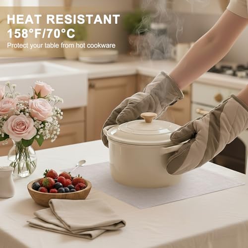 homing Faux Cotton Linen Placemats Set of 6, Cloth Dining Table Mats - Image 5