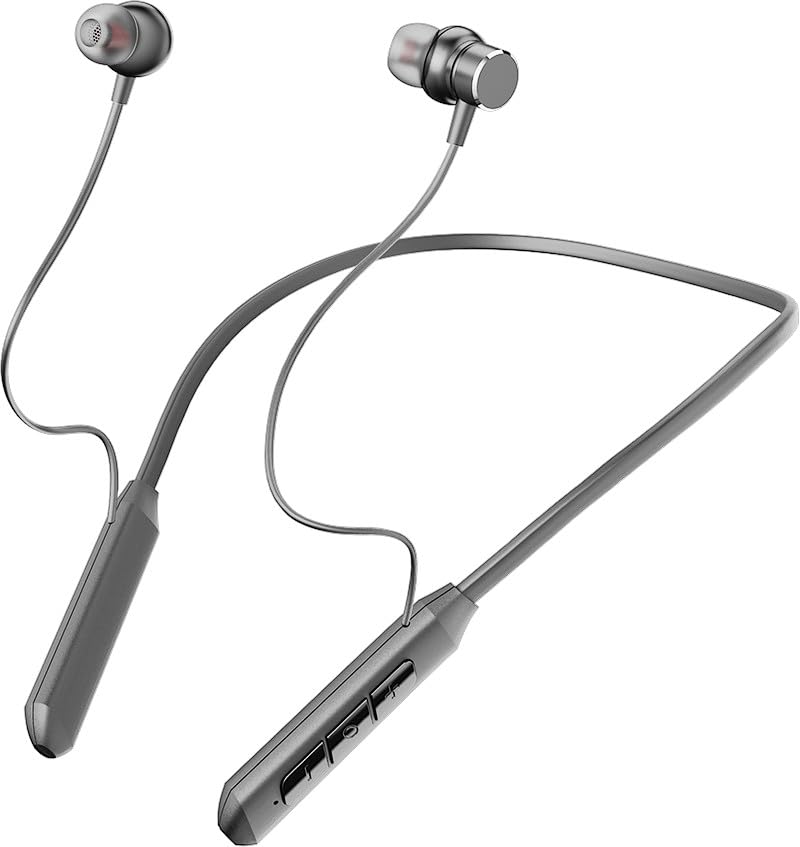 Image of VIDA NeckBlaze Z10, Wireless in-Ear Neckband, 40Hrs Playtime, True Stereo Sound, Magnetic Hall Sensor, BT v5.4, Type-C Fast Charging, 10mm Drivers, HD Calls with in-Built Mic (Grey)