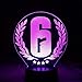 Produktbild Rainbow Six Siege Tischlampe Touch Sensor 7 Farbwechsel Kind Kinder Geschenk Spiel Nachtlicht LED Rainbow 6 Logo Schlafzimmer Dekor