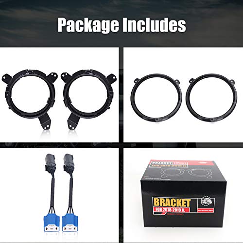 Audexen Headlight Mounting Bracket Aluminium Alloy Omni-Directional Adjustment Headlights Bracket Replacement Compatible With Jeep Wrangler Jl Jlu 2018-2021 And 7 Inch Round Headlights (Black) #TOP4