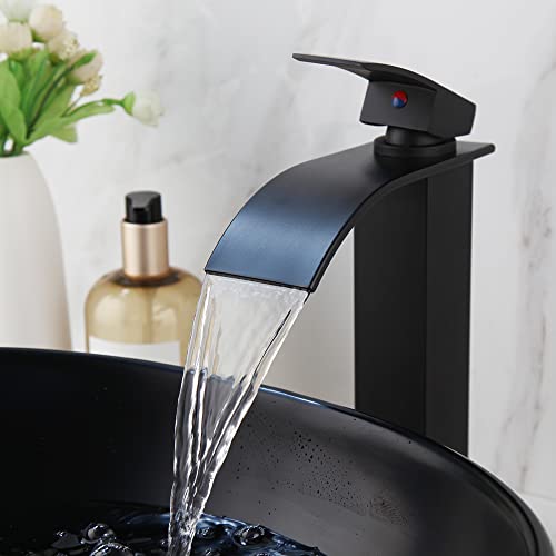 Yanksmart Oval Bathroom Vessel Sink Ceramics Deck Mounted Washing Bowl Waterfall Faucet Mixer Brass Tap Set #TOP3