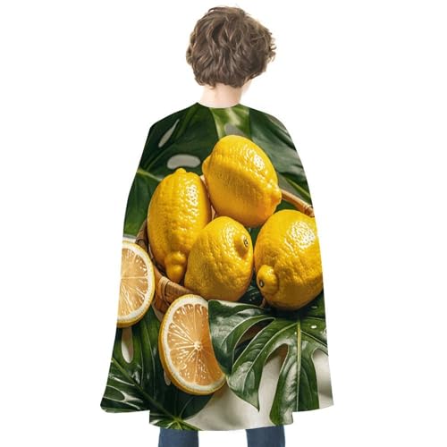 Cape pour adulte - Cape à capuche - Poncho frais - Citrons tropicaux - Couverture d'Halloween pour costumes d'Halloween