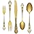 Gold Silverware Set for 12, Stainless Steel Gorgeous Retro Royal Flatware Set, 60-Pieces Cutlery Tableware set, Kitchen utensils set Include Spoons And Forks Set, Mirror Finish, Dishwasher Safe