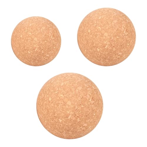 Juego de 3 pelotas de masaje para pies, bolas de masaje naturales, bolas de masaje sostenibles, pie de corcho, bola de fascia para zonas de gatillo, bola de masaje antibacteriana, ideal para