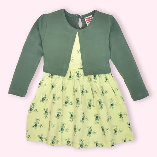 Image of LuvLap Baby Girls 100% Cotton Full Sleeve Girl Frock, Pack of 02