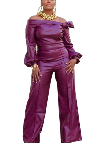 Amazon.com: Leather Pants Sets for Women 2 Piece Outfits Off