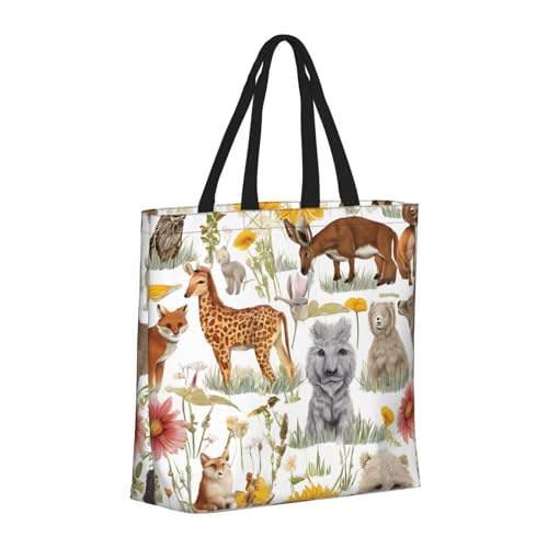 (Farm Animal) Large Reusable Tote Bag For Women Foldable Washable Shoulder Bag For Shopping Beach Travel Gym Work Stylish Gift Bag2
