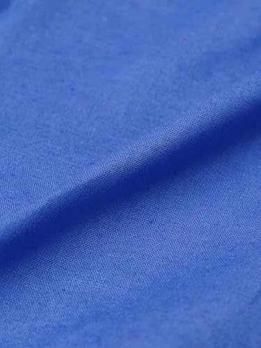Lin de coton de qualité supérieure avec broderie fine bleu - 5
