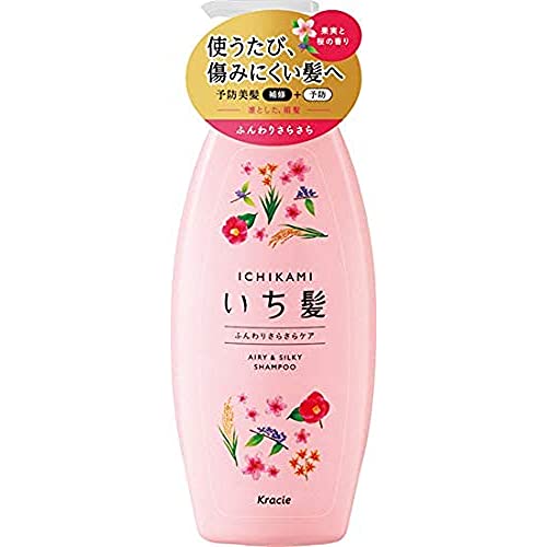 Kracie Ichikami Airy & Silky Care Shampoo Pump Net Wt.16.93oz/480g