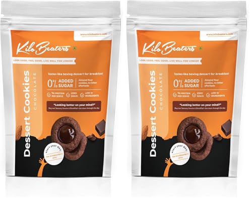 Image of Kilobeaters Chocolate Dessert Cookies 400G (Pack Of 2) | 7G Protein Per Serve | Ready To Eat Tea Time Snack | No Maida & 0% Added Sugar | Keto Friendly Biscuit | Healthy Snacks For Adults & Kids