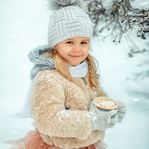 Image of ONESING 16 Pairs Kid Gloves Knitted Children Gloves Bulk for Boys Girls - Stylish and Snug Winter Accessories