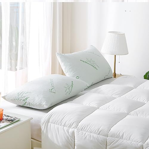 Hoxxme BED-Q-1 Shredded Memory Foam Pillows Set Of 1, Cooling Zippered Breathable Memory Foam Bed Pillow For Sleeping 1 Pack, Queen Size Firm Pillow Gel thumb #6