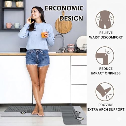 Image of Kitchen Anti Slip Mat for Floor, Waterproof Washable Kitchen Mats, Non Slip Kitchen Floor Mats for Home, Soft Mats for Kitchen, Kitchen Mats for Floor Anti Slip (Rabbit Cooking TIME MAT)