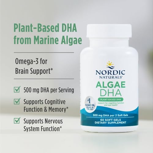 Nordic Naturals Algae DHA, 500mg Vegan Omega-3 Oil, Plant-Based - 60 Count - image 3