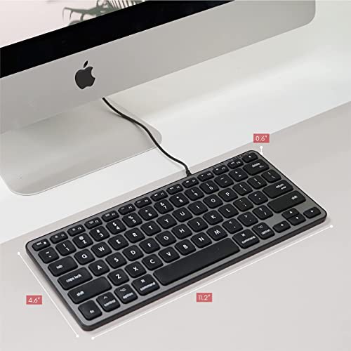 Macally Backlit Compact Keyboard and a Wired Computer Mouse, Sleek and Clean