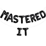 TONIFUL Black Mastered It Graduation Balloon Banner 2026 Master's Graduation Decorations,2026 Congrats Grad Masters Degree Sign for Class of 2026 Congratulation Graduation Party Supplies