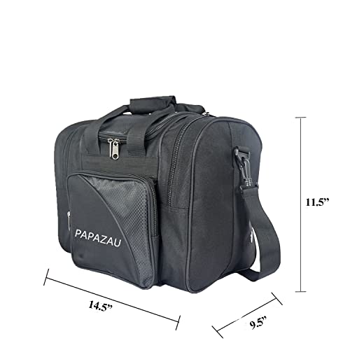 Papazau Bowling Bag For Single Ball - Single Ball Tote Bag With Padded Ball Holder - Fits A Single Pair Of Bowling Shoes Up To Mens Size 14 (Black) #TOP1