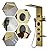 BATHLAVISH LED Gold Shower Tower 304 Stainless Steel Shower Panels With Storage Shelf Shower System with Rainfall Shower Head Massage Body Jets Waterfall Bathtub Bathroom Lavatory Wash