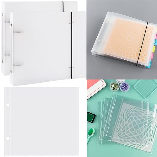 Image of CYFUN DESIGN Cookie Stencil Storage Binder 2PCS Cover with 70 Inner Pages, Modern, Casual, Polypropylene, TEMPLATE STENCIL, Scrapbooking Die Cuts