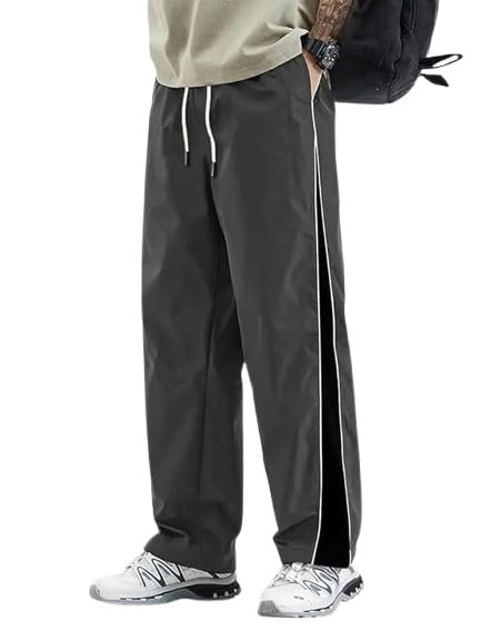 O3e Light Fit Straight Fit Track Pants for Men High Rise Ankle Length Gym Lower Quick Dry Polyester Blend Sports Joggers Drawstring Zipper Running Training Casual Wear-picture-18