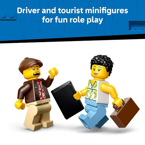 LEGO City Yellow Taxi Car Building Toy for Kids - Pretend Play Set for Boys & Girls, Ages 5+ - Toy Car W/Taxi Driver & Tourist Minifigures - Gift Idea for Birthdays - 60487 - Image 5
