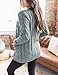 MEROKEETY Women's 2025 Fall Long Sleeve Cable Knit Sweater Open Front Cardigan Button Loose Outerwear, Grey, X-Large