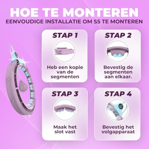 Swiss Activa+ S5 Infinity Smart Weighted Hula Hoop Fit with Counter - Exercise Equipment - Adult Hula Hoops for Women Weight Loss