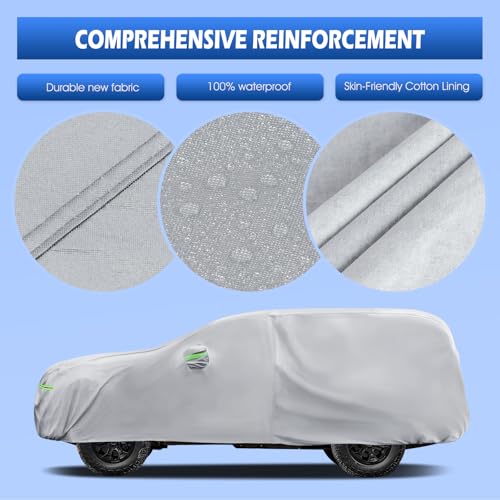 Image of Car Cover Custom Fit for Toyota 4runner 2002-2026, Migaven Waterproof Full Exterior Cover Sun Rain Protection with Door Zipper and Cotton Lining, Silver