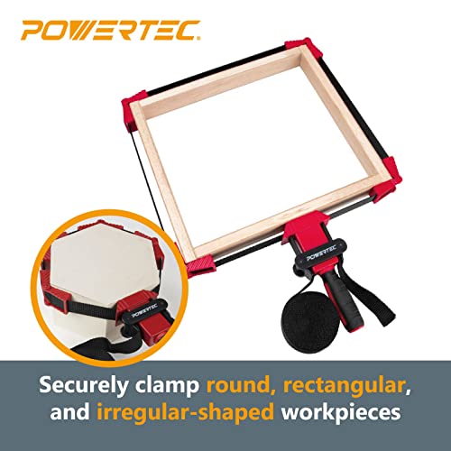 Powertec 71122-P2 Deluxe Polygon Quick Release Band Clamp | Woodworking Frame Clamping Strap Holder thumb #2