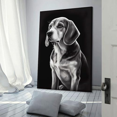 Beagle drawn affiches murales et grande toile murale de salon 24x36