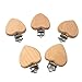 Arakierst 5pcs Natural Wood Suspender Pacifier Clips Cute Beech Wooden Animal Heart Shape Clips Charm DIY Beading Pacifier Chain Accessory
