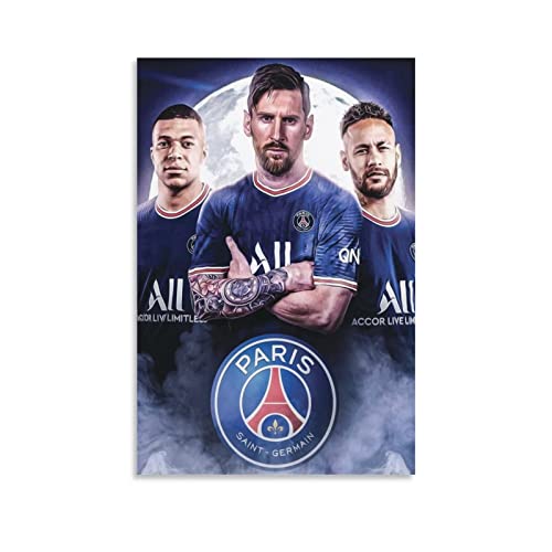 YSaKj Tableau a Toile 60 * 90cm sans Cadre Lionel Messi Neymar Kylian Mbappé Salon Chambre