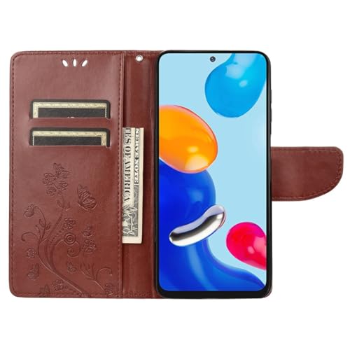 Étui pour Xiaomi Redmi Note 11 de protection clapet support marron