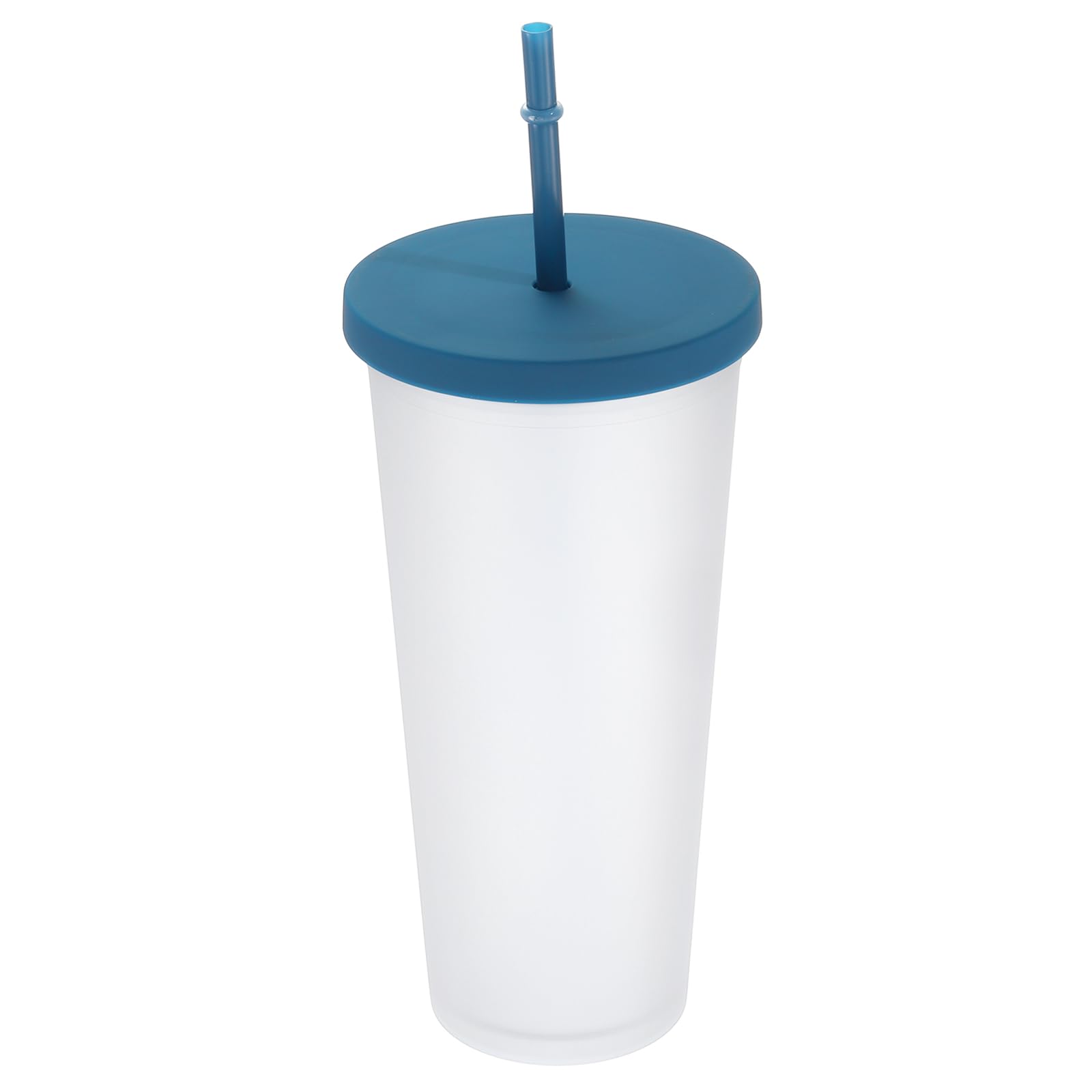 Gobelet café glacé double paroi en acrylique avec paille réutilisable 710ml