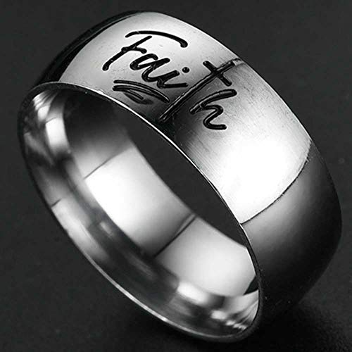 Jude Jewelers 8Mm Stainless Steel Christian Faith Cross Religious Wedding Band Ring (Silver Faith, 8) #TOP2