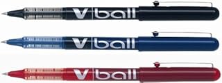 Pilot V-Ball 0.5 Liquid Ink Rollerball Pen Wallet of 3 - Assorted Colours