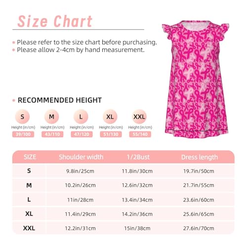 Augenstern Flutter Sleeve Nightgown Breast-Cancer-Ribbons Soft Sleepwear Nightdress3